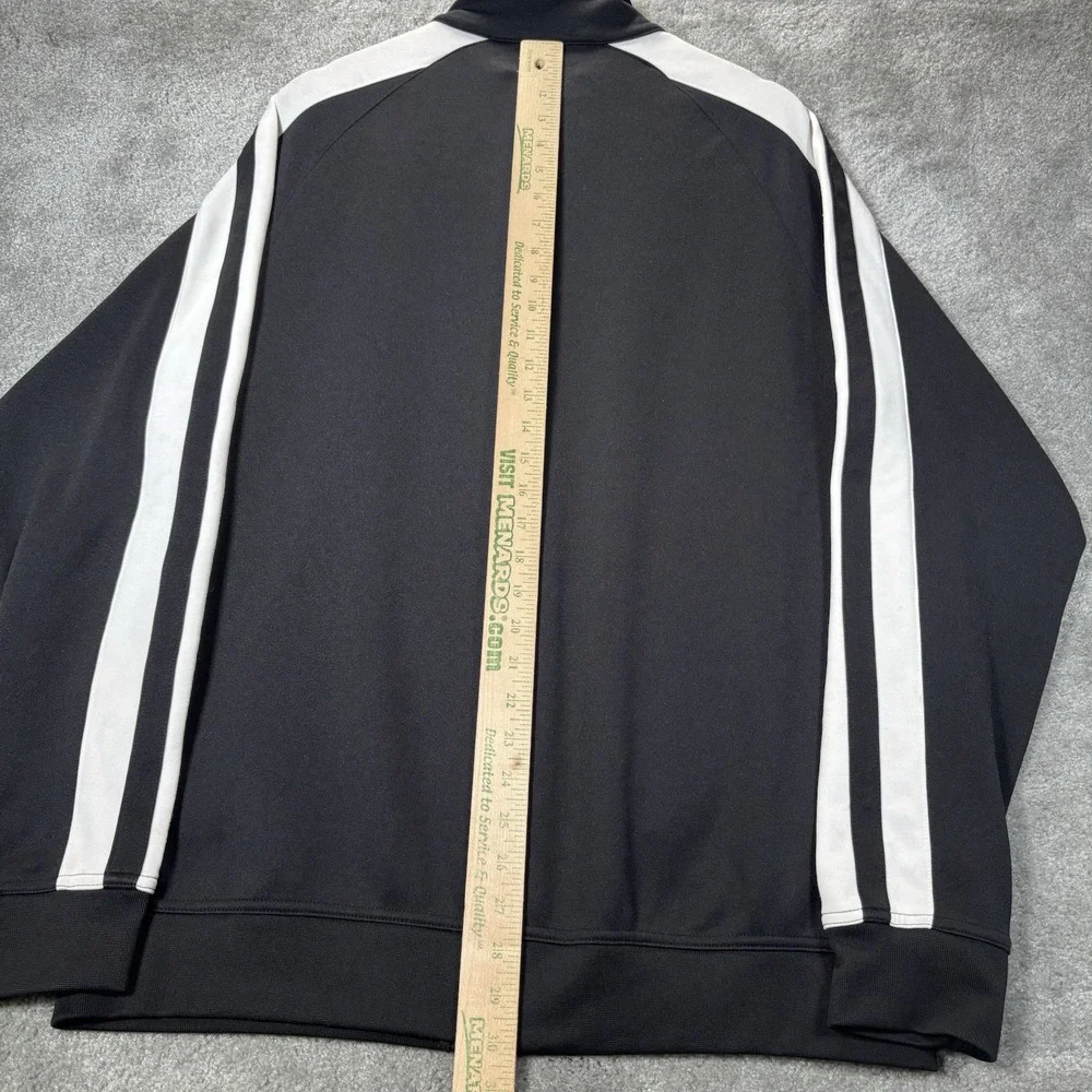 Vintage Nike Track Jacket Mens XL Full Zip Black Striped Athletic Warm Up Y2K